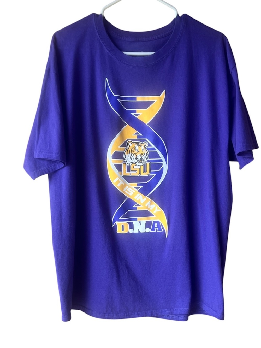 LSU Men's T-Shirt Size XL Purple And Yellow LSU It Is In My DNA Short Sleeve